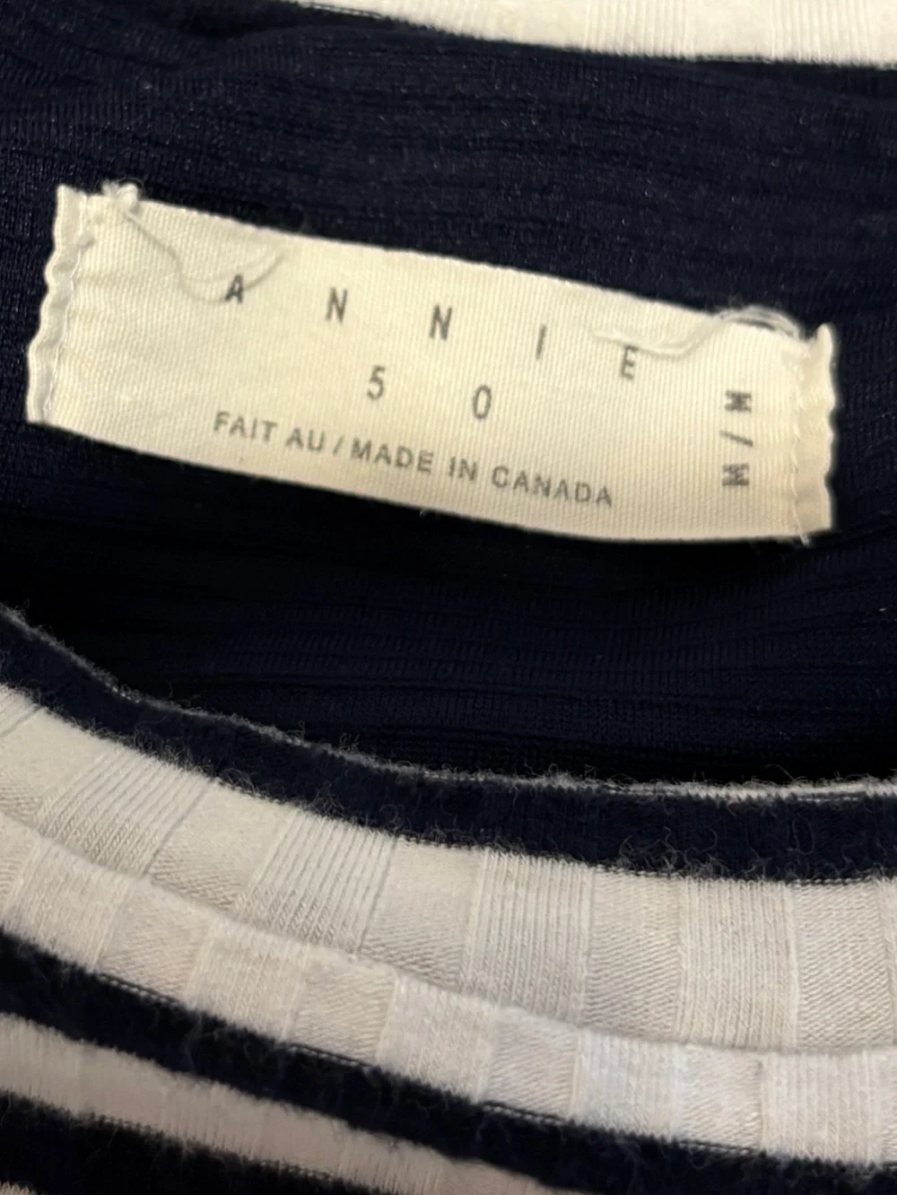 ANNIE 50 Navy & White Striped Tie Front Dress Size M - Picture 3 of 10